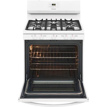 Frigidaire 30-in. White Gas Freestanding Range with Continuous Grates and Manual Clean FCRG3052AW